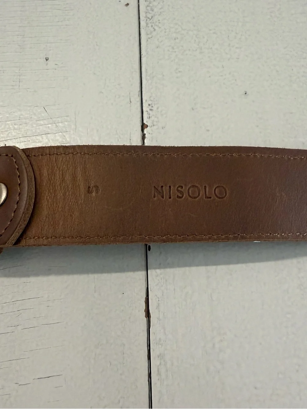 Nisolo Men’s Classic Brown Leather Belt with Gold Buckle Sz S NWOT